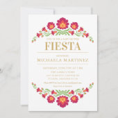 Mexican Fiesta Baby shower Invitation, Red Floral Kaart (Voorkant)