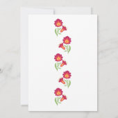 Mexican Fiesta Baby shower Invitation, Red Floral Kaart (Achterkant)