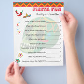Mexican Fiesta Baby shower 🎉 Leuk vragenspel Flyer (Hand)