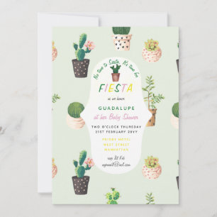 MEXICAN Fiesta BABY SHOWER Noite cacti Succulents Kaart