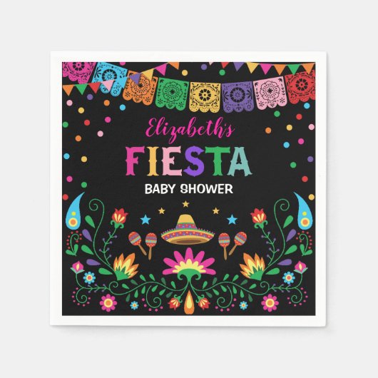 Mexican Fiesta Baby shower Party Favorieten Servet (Voorkant)