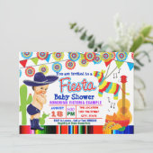 Mexican Fiesta Baby Shower Uitnodigingen Baby Jong (Staand voorkant)