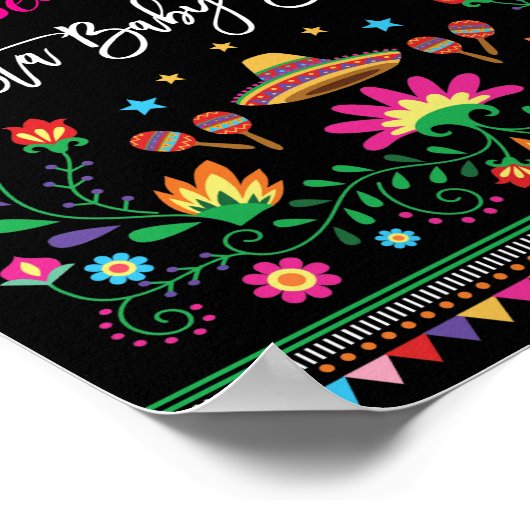 Mexican Fiesta Baby shower Welcome Poster Decor (Hoek)