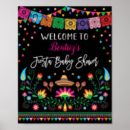 Mexican Fiesta Baby shower Welcome Poster Decor