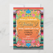 Mexican Fiesta Bachelorette Party Gold Glitter Kaart (Voorkant)
