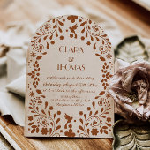 Mexican Fiesta Beige Terracotta Wedding Invitation Kaart