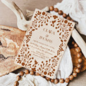 Mexican Fiesta Beige Terracotta Wedding Invitation Kaart