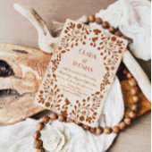 Mexican Fiesta Beige Terracotta Wedding Invitation Kaart