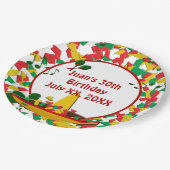 Mexican Fiesta Birthday (elke andere gelegenheid)  Papieren Bordje (Gekanteld)