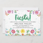 Mexican Fiesta Birthday Invitation Kaart (Voorkant)