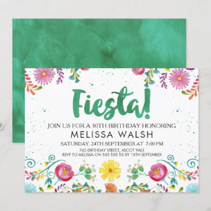 Mexican Fiesta Birthday Invitation Kaart