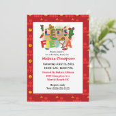 Mexican Fiesta Birthday Invitation Kaart (Staand voorkant)