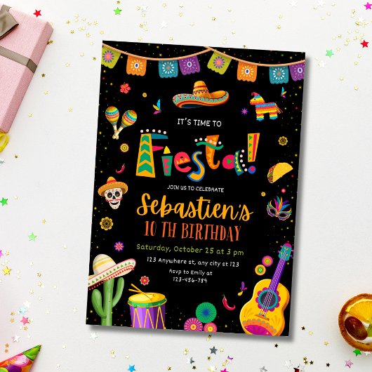 Mexican Fiesta Birthday Invitation, Kids Birthday Kaart