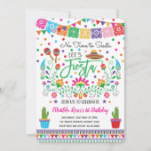 Mexican Fiesta Birthday Party Cactus Invitation Kaart (Voorkant)