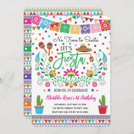 Mexican Fiesta Birthday Party Cactus Invitation Kaart