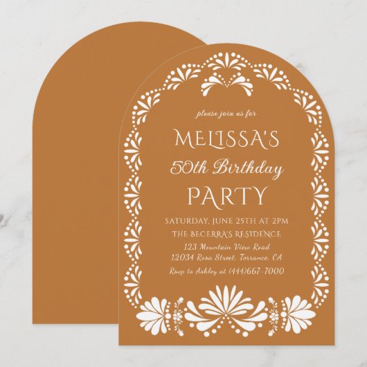 Mexican fiesta birthday party Invitation Kaart (Voorkant / Achterkant)