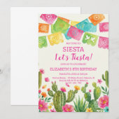 Mexican fiesta birthday party kaart (Voorkant / Achterkant)