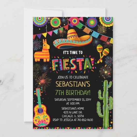 Mexican Fiesta Birthday Party Kaart (Voorkant)