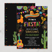 Mexican Fiesta Birthday Party Kaart (Voorkant / Achterkant)