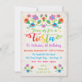 Mexican Fiesta Birthday Party met borduurwerk Kaart (Voorkant)