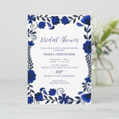 Mexican Fiesta Blue Talavera Vrijgezellenfeest Kaart (Staand voorkant)