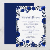 Mexican Fiesta Blue Talavera Vrijgezellenfeest Kaart (Voorkant / Achterkant)