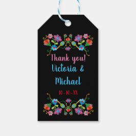 Mexican Fiesta Borduurwerk gunst cadeau labels Cadeaulabel