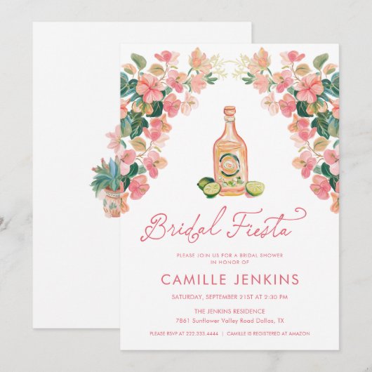 Mexican Fiesta Bridal Shower Kaart (Voorkant / Achterkant)