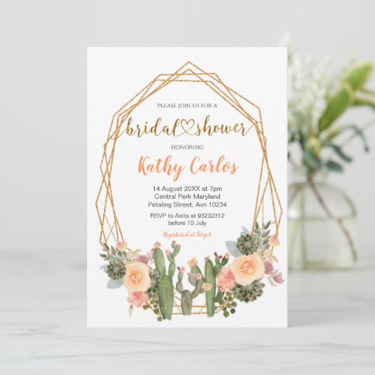 Mexican Fiesta Bridal Shower Kaart (Staand voorkant)