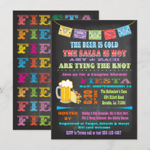Mexican Fiesta Bridal verloving Shower Party Kaart