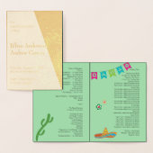 Mexican Fiesta Bruiloft Route Koraal Folie Kaart (Display)