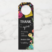 Mexican Fiesta Cactus Floral Dank u Fles Label (Voorkant)