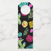 Mexican Fiesta Cactus Floral Dank u Fles Label (Achterkant)