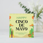 Mexican fiesta Cactus Pool Party Cinco de Mayo Kaart (Staand voorkant)