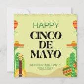 Mexican fiesta Cactus Pool Party Cinco de Mayo Kaart (Voorkant)