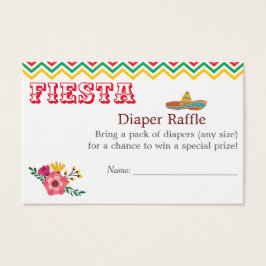 Mexican Fiesta Charming Baby shower Diaper Raffle Visitekaartje