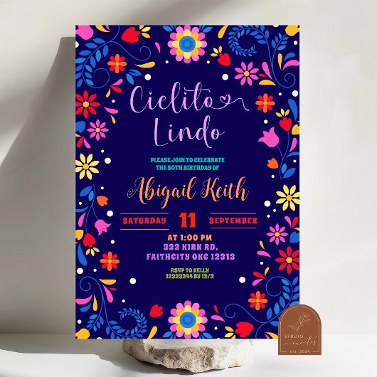 Mexican Fiesta Cielito Lindo Birthday Invitation Kaart