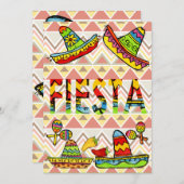 Mexican Fiesta Cinco de Mayo Invitations Chevron Kaart (Voorkant / Achterkant)