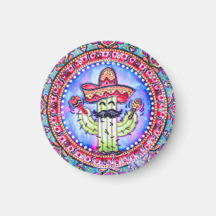 Mexican Fiesta Cinco de Mayo Sombrero Pet Blauw Ro Magneet