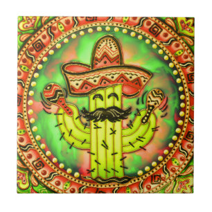 Mexican Fiesta Cinco de Mayo Sombrero Pet Green Tegeltje