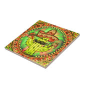 Mexican Fiesta Cinco de Mayo Sombrero Pet Green Tegeltje (Zijkant)