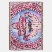 Mexican Fiesta Cinco de Mayo Sombrero Pink Blue Deken (Voorkant Verticaal)