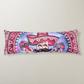 Mexican Fiesta Cinco de Mayo Sombrero Pink Blue Lichaamskussen (Achterkant)