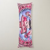 Mexican Fiesta Cinco de Mayo Sombrero Pink Blue Lichaamskussen (Achterkant (Verticaal))