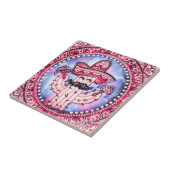 Mexican Fiesta Cinco de Mayo Sombrero Pink Blue Tegeltje (Zijkant)