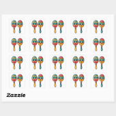 Mexican Fiesta Cute Maracas Vierkante Sticker (Vel)
