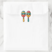 Mexican Fiesta Cute Maracas Vierkante Sticker (Tas)