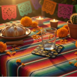 Mexican Fiesta & Día de Muertos Kartonnen Onderzetters