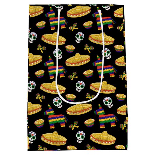 Mexican Fiesta & Día de Muertos Medium Cadeauzakje (Achterkant)