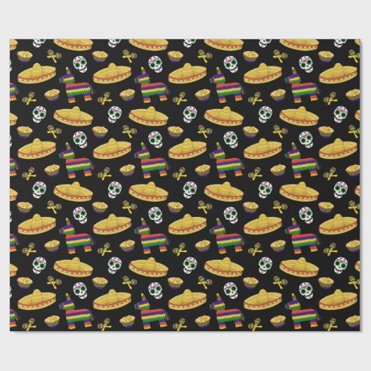 Mexican Fiesta & Día de Muertos Wrapping Paper Cadeaupapier (Vlak)